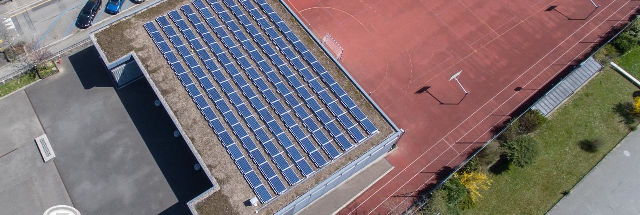 Panneaux solaires photo aérienne drone Prilly - 7Media