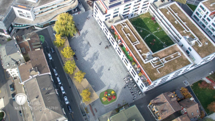 Commune de Renens - Place du marché - images aériennes drone - 7Media