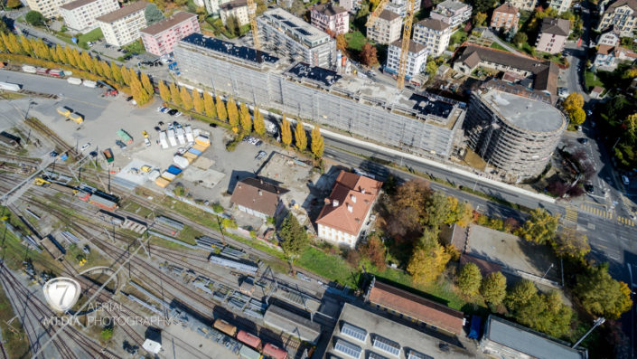 Commune de Renens - Ferme des Tilleuls - images aériennes drone - 7Media